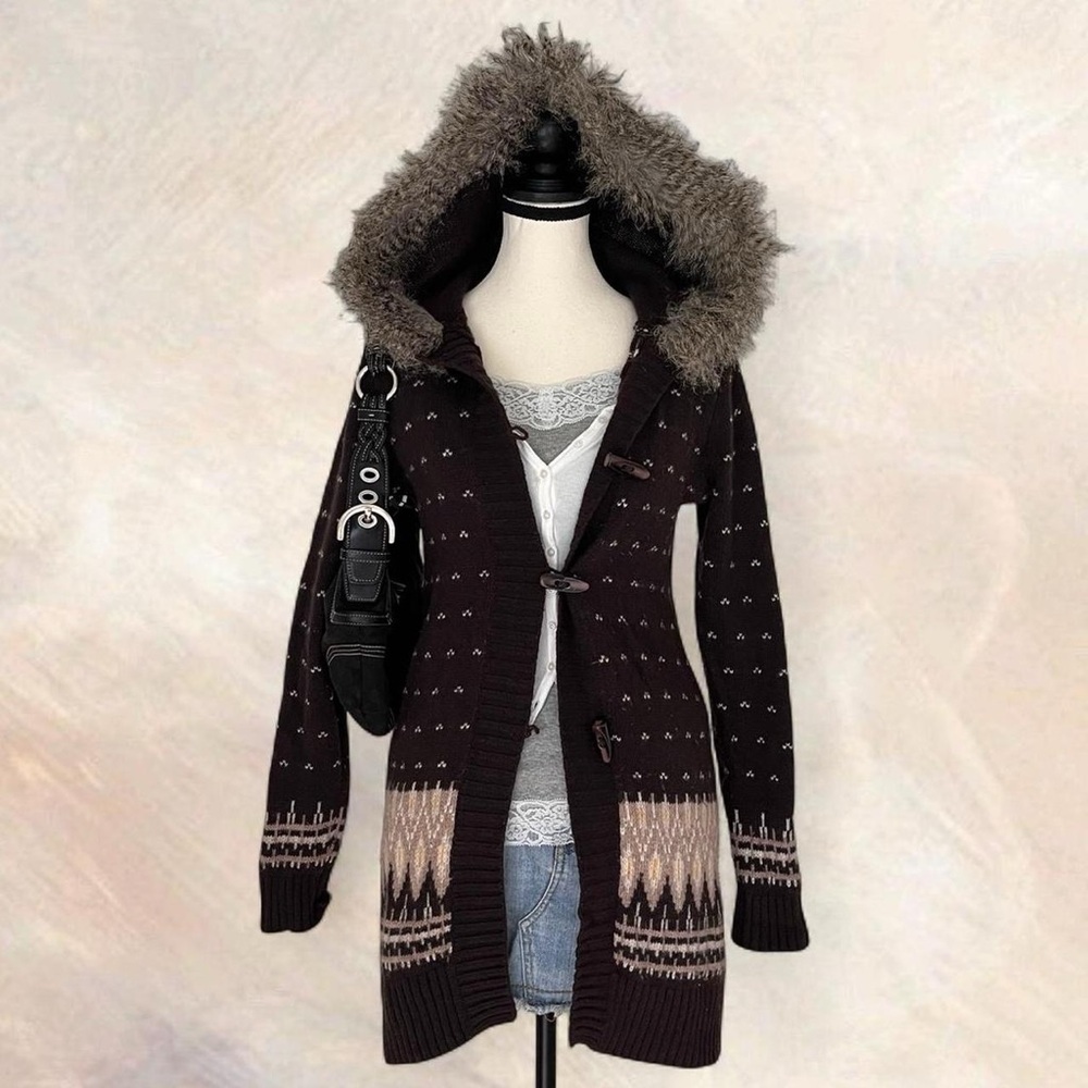 Bossini Brown Knitted Hoodie